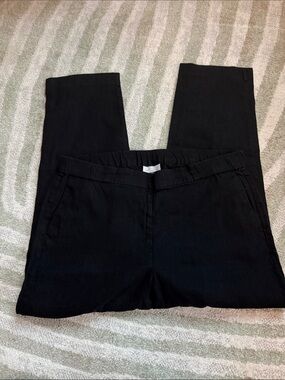 J. Jill Black Linen-Blend Stretch Pants
